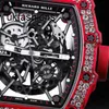 Mechanical Sports Watches Richardmiler MENSWWATCHES WOMENT Damskie zegarki Mens Series 3502 Snowflake Diamond Red Devil Ultimate Edition z gwarancją C HBUB