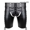 Lingerie sexy corda masculina calcinha de couro falso lado rendas bondage arnês calças lingerie gótica aberta buopen cortch shorts gay fetiche roupa interior senhoras tangas dc6t