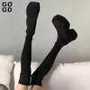 Boots Gogd Massion Fashion Womens Gothic Platform الكاحل Y Heels Halloween Knee High Punk Style Motorcycle 231101