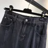 Jeans kvinna hög midja lös plusstorlek blixtlås i full längd kvinnlig denim harem byxor 4xl 5xl 6xl