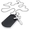 Ketten Schmuck Herren Damen Halskette Military Cross Marker Army Style Dog Tag Anhänger mit 68cm Kette