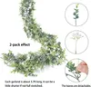 Dekorativa blommor 2st 5.7ft Artificial Greenery Garland Faux hängande växter för bröllop båge bord vägg bakgrund party heminredning