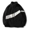 Men's Jackets Male Patchwork Jacket Outerwear Teddy Fleece With Stand Up Collar Winter Sweat Lambhair Zip Coats