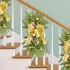 Dekorativa blommor den trådlösa prelit trappan trim julkransar för ytterdörrens semesterväggfönster hängande ornament alla hjärtans dag