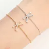 Link Bracelets Charm Bracelet HADIYANA Alphabet Letter K Trendy Cubic Zircon Women Jewelry Adjustable SL1036-2 Christmas Gift