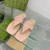 Blondie Thong Women Sandals Luxury Leather Slippers Designer Flat Slides Summer Flip Flops Mules Size 35-42