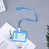 Card Holders ID Protector Meeting Tag Business Case Credential Lanyard For Hang Pass Transparent Badge Holder Visiting Color