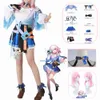 Anim jogo honkai star rail cosplay traje 7 de março peruca camisa saia roupas câmera halloween carnaval ternos femininos cosplay