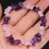 Strand Natural Stone Bracelet 18cm Semi-precious Stones Rose Quartzs Amethysts Charm Accessories Birthday Women Gift