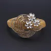 Bröllopsmycken sätter Cynthia Dubai Fashion Jewelry Set Elegant Women Gold Color Crystal Halsband Armband Partyörhängen Ring Lyxiga smycken 231101