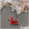 V Gold Plated Mijin Dachshund Animal Breast Needle Lucky Children Series CNC High Edition FL och Round Drop Delivery DHFHZ