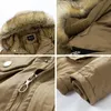 Mens Down Parkas Winter Long Fleece Liner Hooded Jackor Rockar Tjock vindbrytare Manliga multifickor Bomull vadderad varma termiska 231101