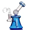 Color bong perc reclycle oil rig Mini bongs de vidro de mão com matriz estéreo Perc hoss tubo de água de vidro Grid Rig oil 14 mm joint