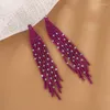 Boucles d'oreilles pendantes à franges, perles à la main, style bohémien, tissage à plusieurs étages, moucheté, mode Simple, alliage, perle de riz Madame