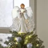 Christmas Decorations Christmas Tree Decoration Golden Angel Dolls Tree Top Star LED Glowing Pendant Christmas Tree Top Decor Year Party Supplies 231102