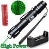 Wskaźniki laserowe 009 Zielony długopis 532 Nm Regulowany ognisko 18650 Bateria i akumulator UE Plug US Pakiet z torbami