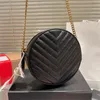 Mini Woman Shoulder Bags Pancake Bun Purses Designer LouLou Handbags With Letter Chains Crossbody Bags Ladies Vinyle Round Messenger Bag With box