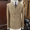 Costumes pour hommes Blazers Style britannique Double boutonnage hommes Blazer de luxe solide élégant Blazer Homme mariage robe d'affaires Banquet Social smoking Costume 231102