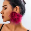 Stud Salircon Bohemian Colorful Feather Hoop örhängen Fashion överdriver stor rund charm bankettparty kvinnors smycken 231101