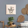 Articles de nouveauté pendentif décoration langue des signes je t'aime en bois artisanat créatif fond mur cadre photo