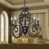 Chandeliers Black Wrought Iron Modern Chandelier Lighting 5/6 Heads E14 El/foyer/living Room/dining Room Creative Candle