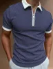 Men's Polos zipper Top Grade Fashion Designer Brand Simple Mens Polo Shirt Trendy With Short Sleave Stripped Casual Tops Men Clothes