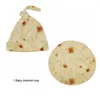 Blankets 2 Pcs Baby Pancake Blanket With Hat Swaddle Thick Bedsheet Children