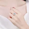 Женское обручальное кольцо из стерлингового серебра 925 пробы с муассанитом 1,0 карата 2,0 карата сияющей/изумрудной огранки