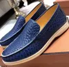 Nuovo LP Piana autentica crack crack in pelle casual Scarpe casual camminata maschile designer di lusso stampa leopardo piatti che guida abbigliamento ufficiale di grande dimensione 45 46 46