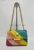 Schoudertassen handtassen suède diamant nieuwe regenboogkop en pocket dames portemonnee kleurrijke crossover pocketcatlin_fashion_bags