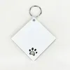 10pcs Bag Accessories Sublimation DIY White Blank MDF Hollow Out Paw Keychain Tag