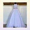 Crystals Girl Pageant Dress 2023 with Cape Ballgown AB Stone White Chiffon Little Kid Birthday Formal Party Gown Toddler Teen Pret2547858