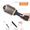 One-Step Hot Hair brushes Volumizer 3 in 1 Brush With Ionic Technology for Straightening Curling Drying 3 Adjustable Heat Setting