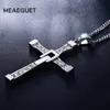 Meaeguet Edelstahl Kreuz Halsketten Anhänger Mode Film Schmuck The Fast and The Furious Toretto Männer CZ Halskette CX200721290n