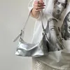 Kvällspåsar MBTI Silver Designer Womens Handbag Square Pu Leather Y2K Shoulder Bag Casual Harajuku Fashion Original Underarm