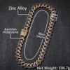 UWIN Drop Fashion Iced Prong Cuban Link Chains Necklaces 15mm Mutil-Colored Blue Black Rhinestones Hiphop Jewelry Mens T2336P