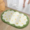 Tappeti Torta trapuntata Tappetino da bagno Morbido tappeto ovale Tappeto da bagno Vasca da bagno Pavimento laterale Assorbente Tappetino antiscivolo Zerbino per cartoni animati Estetico Decorazioni per la casa