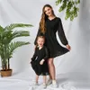 Family Matching Outfits Summer Mom And Daughter Dress Family Outfits Long Sleeve Red Wine Floral Dress Mother And Daughter Clothes Mommy And Me Clothes 231101
