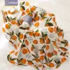 Blankets Swaddling Elinfant 100% Cotton 120 110cm 2layer born Baby Bath Towel Packaging Plain Swaddle Blanket Wholesale Direct 231102