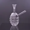 2 Stück einzigartige Mini-Glas-Ölbrenner-Bong, abnehmbare klare Pyrex-Dickblasen-Rauchwasserpfeife, Recyclerashcatcher-Bong mit austauschbarem Downstem-Öltopf