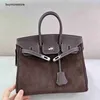 Handbag Suede Bag Birrks 7A Designer Frosted Platinum Large Capacity Fashion Versatile ShoulderSTJT