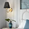 Wandlampen Scandinavische stoffen lampenkaplamp E27 LED-bedlampje Binnenverlichting Kamerdecoratie voor woonkamer Slaapkamer Eetkamer