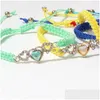 Braccialetti con ciondoli Braccialetti con ciondoli Minhin San Valentino Amanti tessuti a mano Amore Braccialetto di giunzione Moda Semplice Gioielli di cristallo Dhgarden Dhkl6