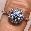 Cluster Ringe Echt Platin PT950 Frauen Hochzeit Party Jahrestag Verlobungsring 1 2 3 4 5 Runde Moissanit Diamant Luxus Trendy
