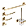 Bath Accessory Set Stainless Brush Rack 304 Double Paper Tissue Holder Matte Toilet Towel Gold Shelf Bar Steel