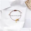 Chaîne de maillons de chaîne 2021 Mode Tissage Cercle unique Bracelet de corde rouge Style japonais Rose Lucky Perles Nafu Bangle Année Cadeaux Dhgarden Dhwbv