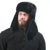 Beret Camoland ciepłe zimowe czapki Faux Fur Bomber Hat dla kobiet mężczyzn Rosja Ushanka na zewnątrz czapki earflap termiczne śniegowe narty śniegu