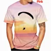 Herren T-Shirts Männer Paragliders Flug Kurzarm Sommer Tops T-Shirt