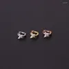 Studörhängen 2st Earbone Ring Women Japan Korea Simple Mini Blue Pink White Zircon Butterfly Fashion Piercing smycken Tillbehör