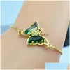 Catena a maglie Versione coreana di ossido cubico Cristallo Farfalla Bracciale regolabile in oro Gioielli femminili Regalo maschile Exq Dhgarden Dhhth